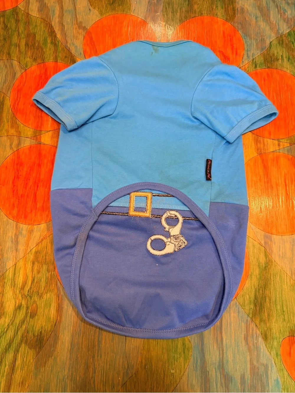 Parisian Pet Dog Costume Size 3XL Officer Woof Police Pet Halloween Blue Handcuf